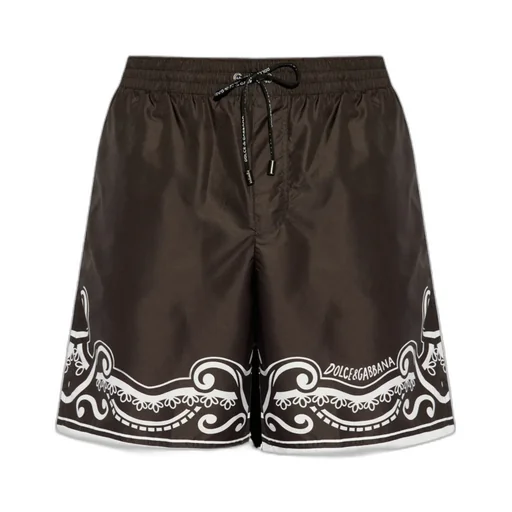 Bandanna Printed Mid-Length Swim Trunks
