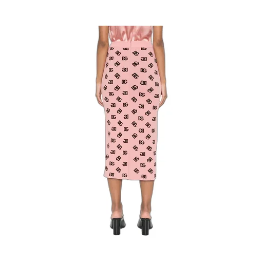Dg Logo Jacquard Midi Pencil Skirt