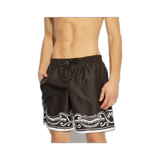 Bandanna Printed Mid-Length Swim Trunks