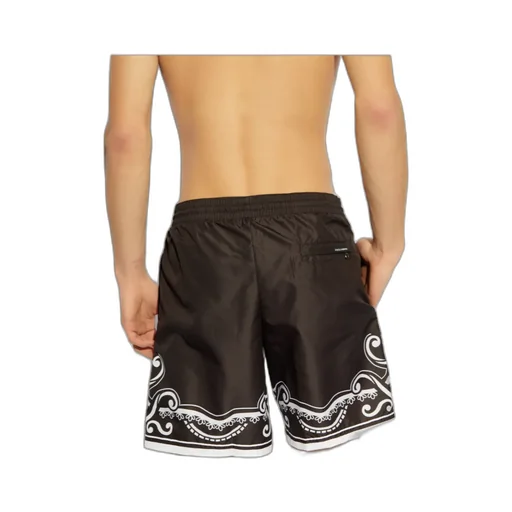 Bandanna Printed Mid-Length Swim Trunks