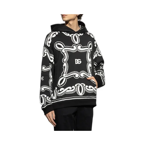 Bandana Printed Drop Shoulder Hoodie