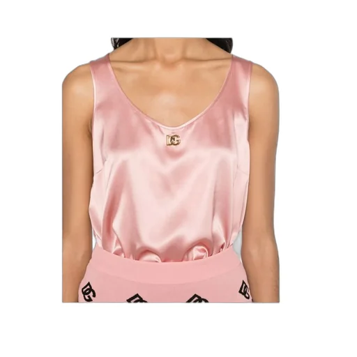 Dg Logo Pin Satin Tank Top