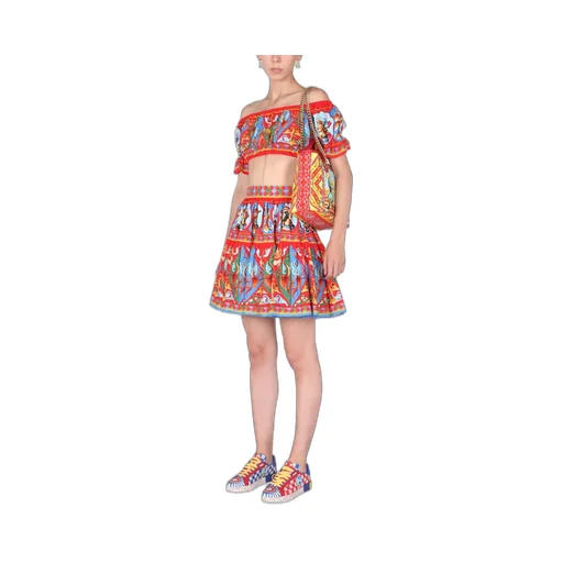 Carretto Print Off-Shoulder Top