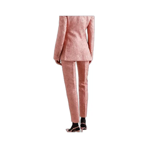 Tailored Quilted Floral Jacquard Pants