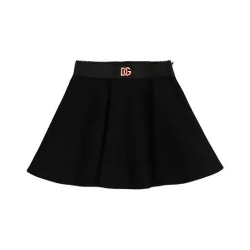 Logo Embroidered Pleated Skirt