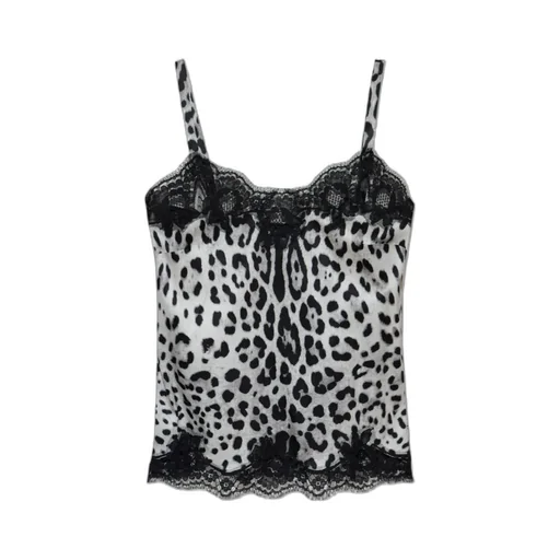 Leopard Printed Lace Detailed Camisole