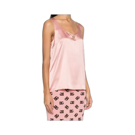 Dg Logo Pin Satin Tank Top