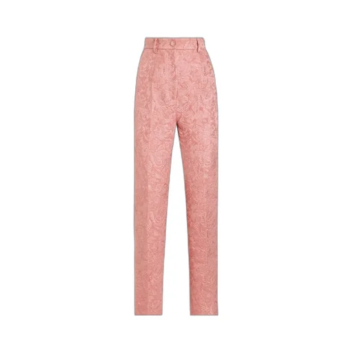 Tailored Quilted Floral Jacquard Pants
