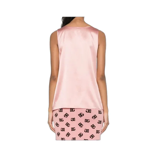 Dg Logo Pin Satin Tank Top