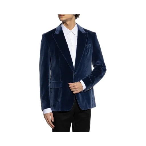 Single-Breasted Velvet Blazer
