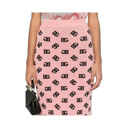 Dg Logo Jacquard Midi Pencil Skirt