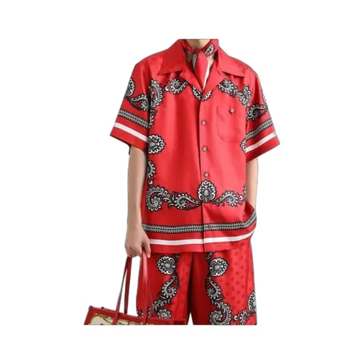 Bandana Printed Short-Sleeved Shirt