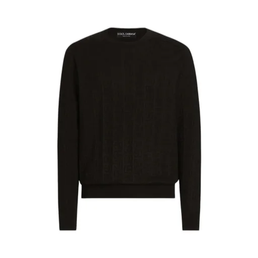 Dg Logo Jacquard Crewneck Knitted Jumper
