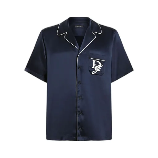 Logo Embroidered Satin Shirt
