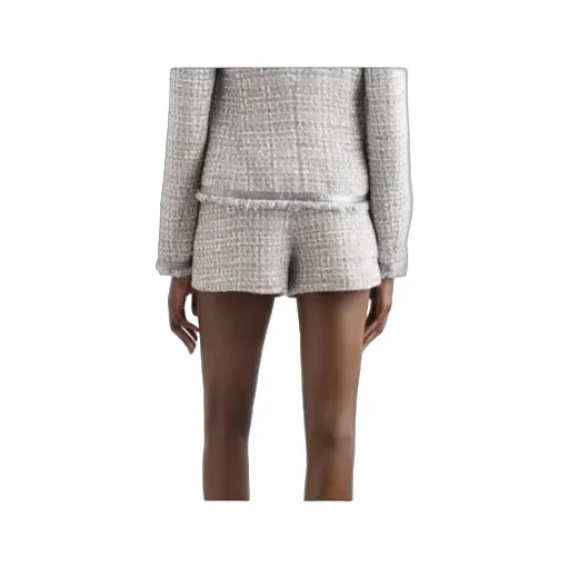 High-Waist Tweed Shorts