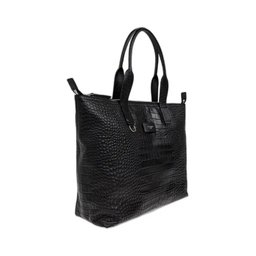 Logo Patch Embossed Tote Bag
