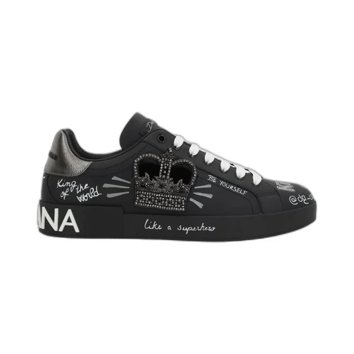 Graffiti Printed Low-Top Sneakers