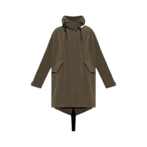 Logo Tag Drawstring Hooded Parka
