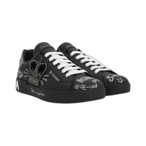 Graffiti Printed Low-Top Sneakers