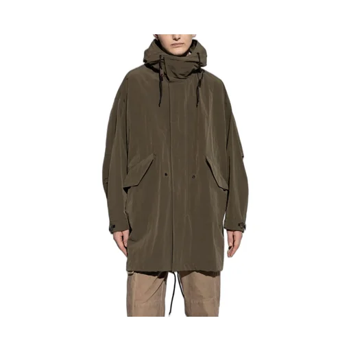 Logo Tag Drawstring Hooded Parka