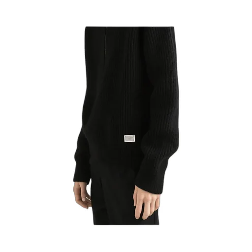 Logo Tag Half-Zipped Cardigan