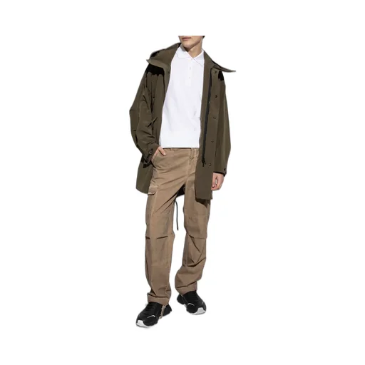 Logo Tag Drawstring Hooded Parka