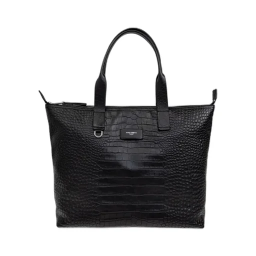 Logo Patch Embossed Tote Bag