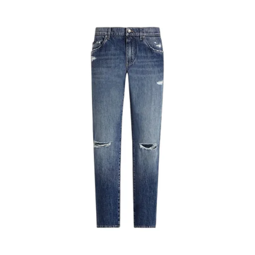Distressed Straight Leg Jeans
