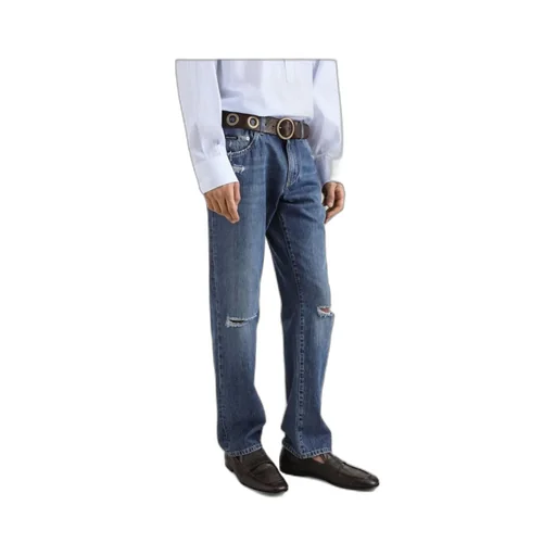 Distressed Straight Leg Jeans