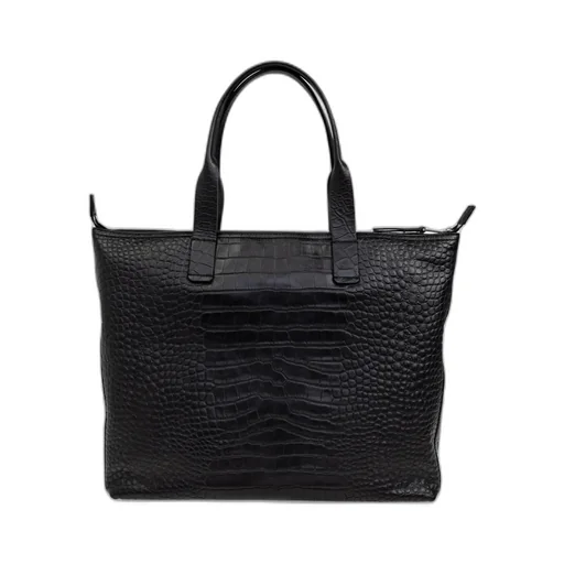 Logo Patch Embossed Tote Bag