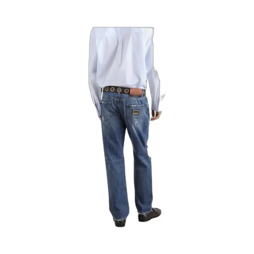 Distressed Straight Leg Jeans