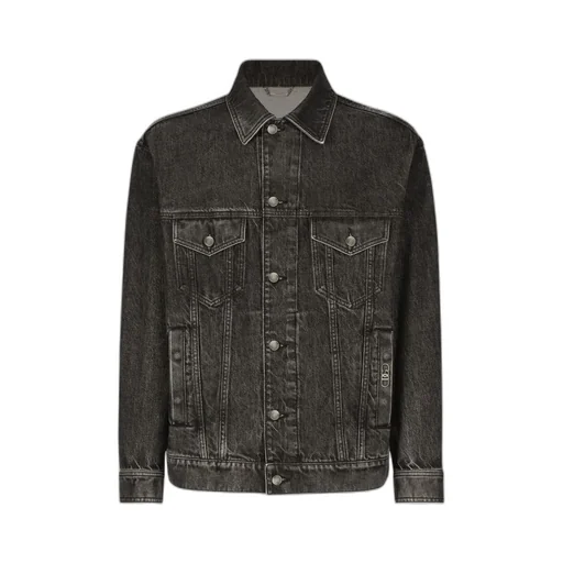 Dg Logo Plaque Buttoned Denim Jacket