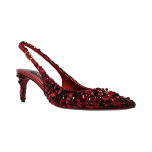 Sequin Embellished Slingback Pumps