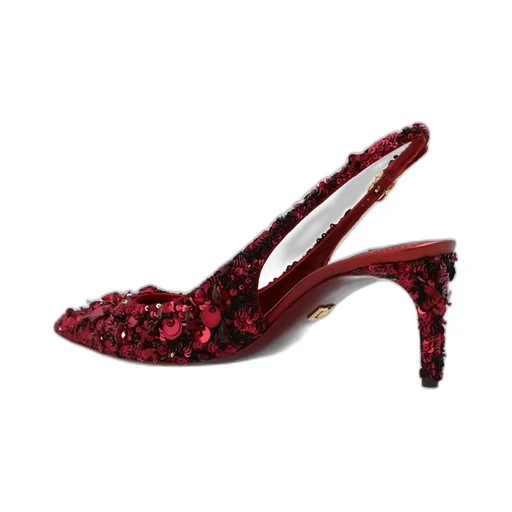 Sequin Embellished Slingback Pumps