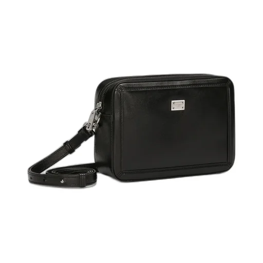 Logo Plaque Zipped Mini Messenger Bag