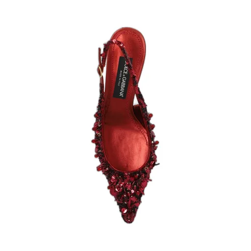 Sequin Embellished Slingback Pumps