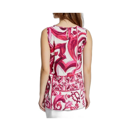 Majolica Patterned Sleeveless Top