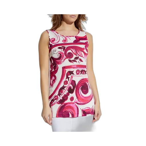 Majolica Patterned Sleeveless Top