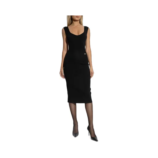 Dg Logo Plaque Sleeveless Knitted Dress