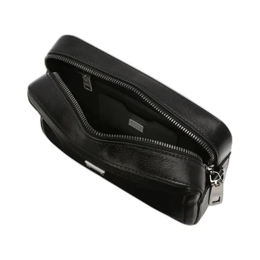 Logo Plaque Zipped Mini Messenger Bag