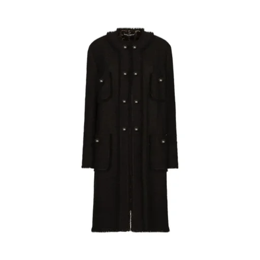 Single-Breasted Bouclé Coat