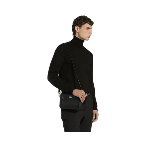 Logo Plaque Zipped Mini Messenger Bag