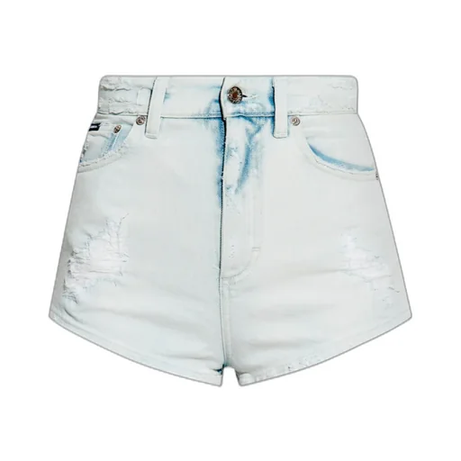 Logo Plaque Denim Shorts