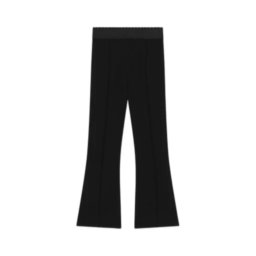 Logo-Embroidered Pleated Flared Pants