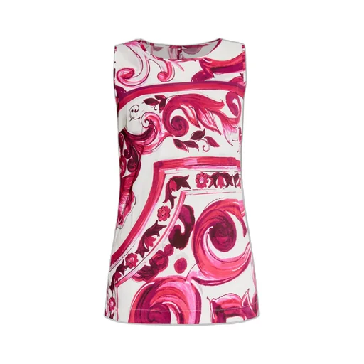 Majolica Patterned Sleeveless Top
