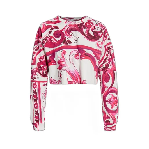 Majolica Pattern Cropped T-Shirt