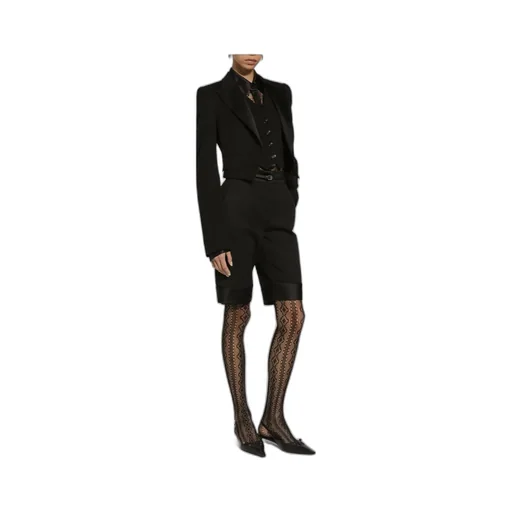 Cropped Gabardine Tuxedo Jacket
