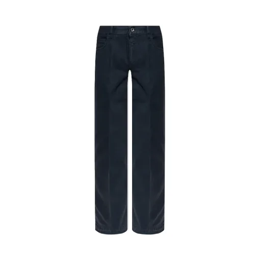 Logo Tag Frayed Hem Jeans