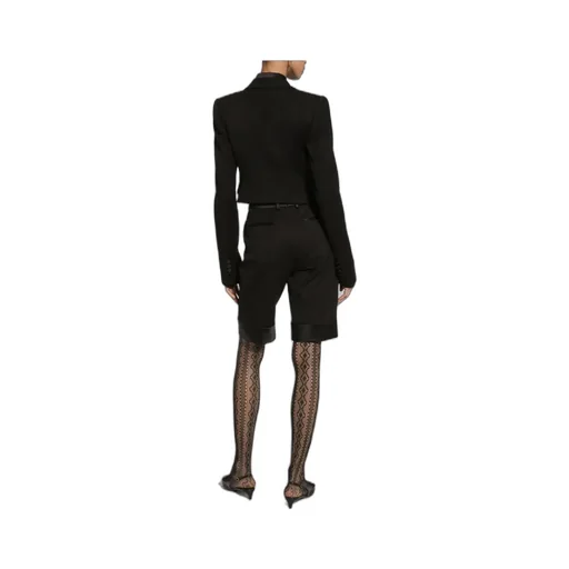 Cropped Gabardine Tuxedo Jacket