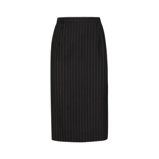 Pinstripe Calf-Length Skirt